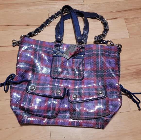 Coach poppy tartan handbag - Picture 1 of 8